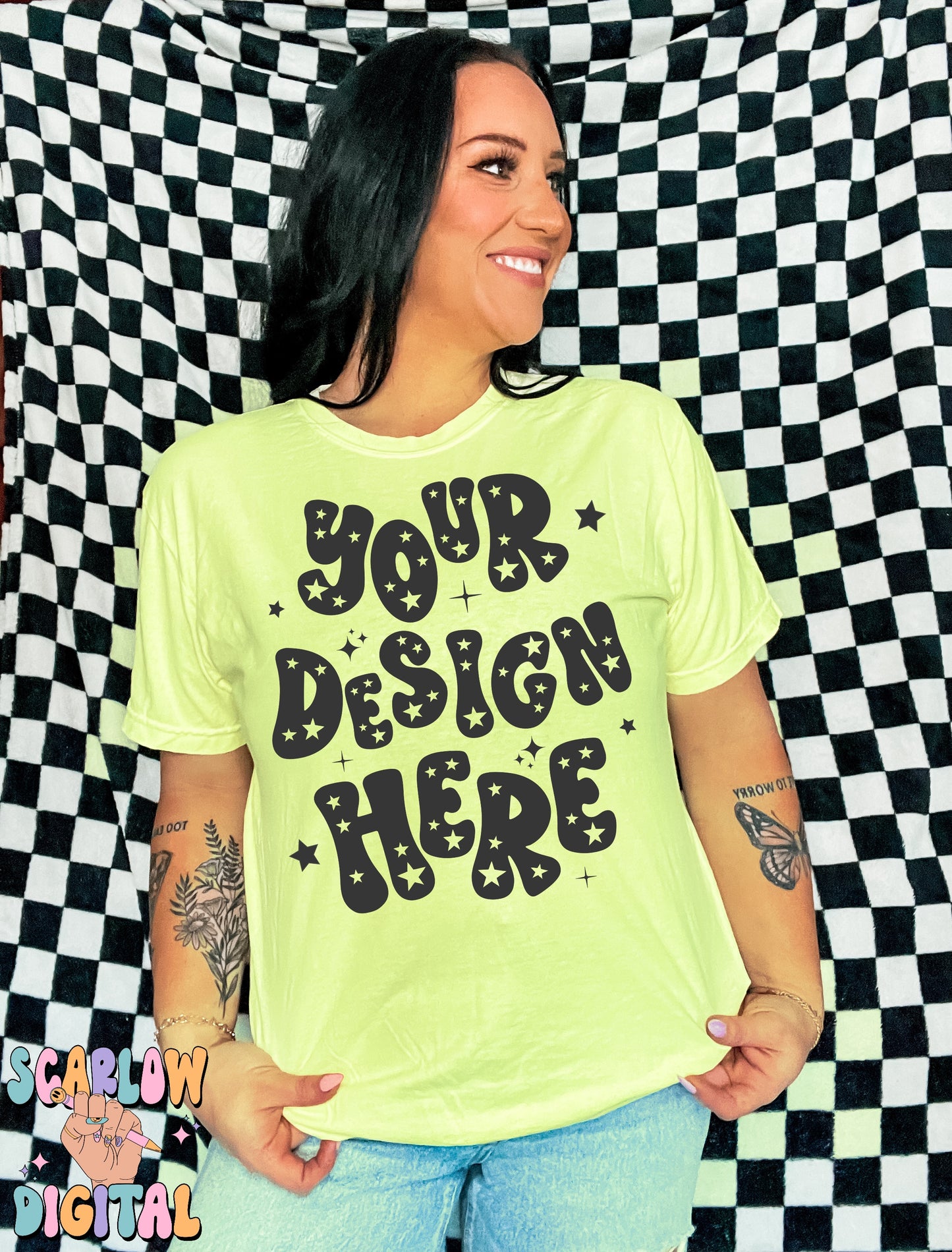 Comfort Colors 1717 Island Reef Tshirt Mockup, cc mockup, model mockups, grunge mockup, neon mockup, retro tshirt mockup, fun tshirt mockups