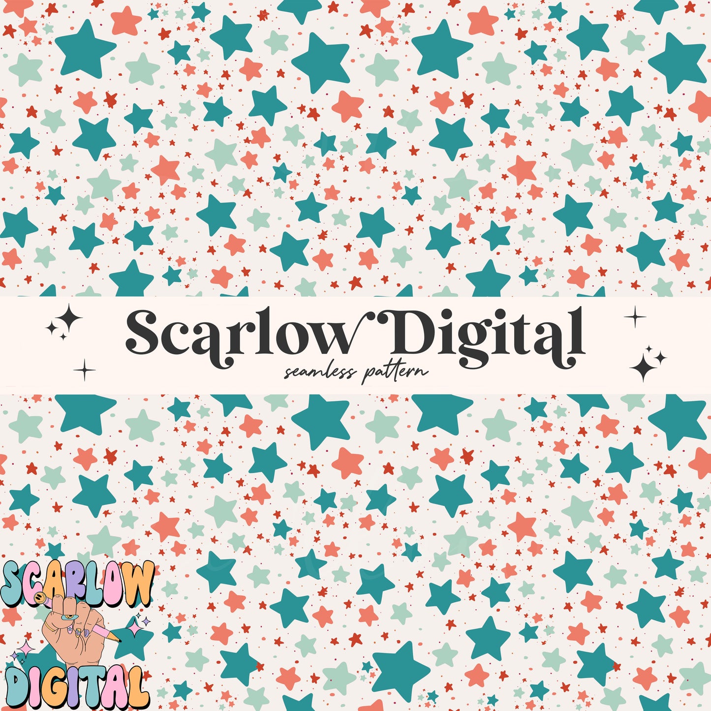 Patriotic Stars Seamless Pattern