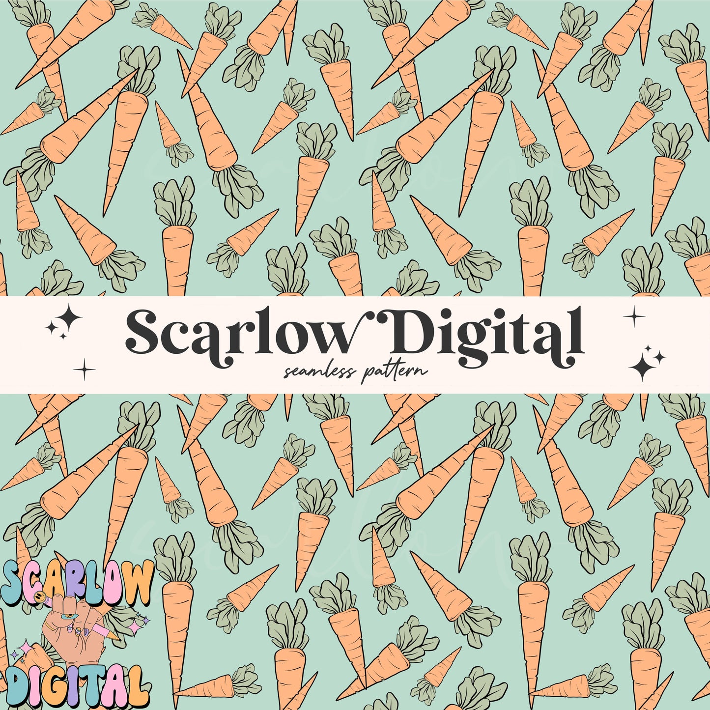 Carrots Seamless Pattern-Easter Sublimation Digital Design Download-boy easter seamless pattern, seamless files for boys, boy easter designs