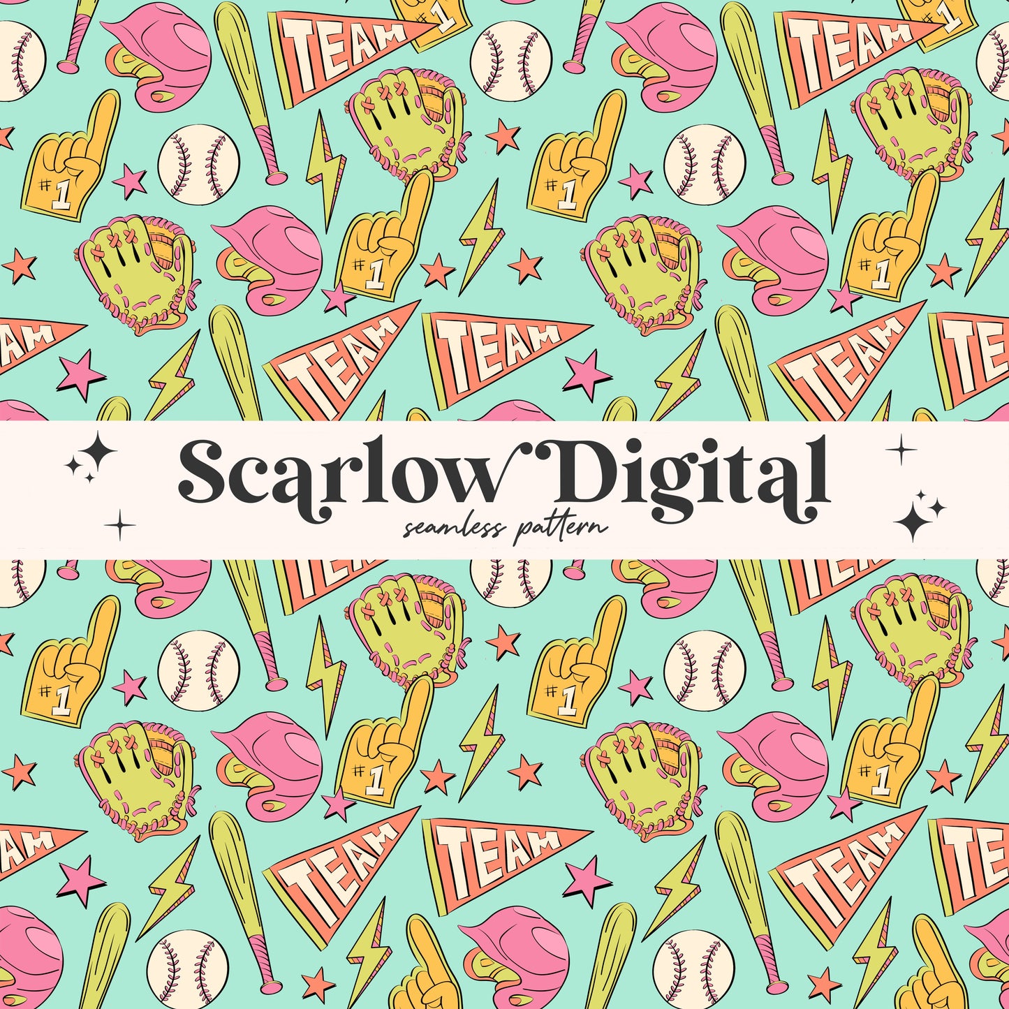 Baseball Seamless Pattern Sublimation Digital Design Download, softball seamless file, sports seamless pattern, baseball seamless pattern