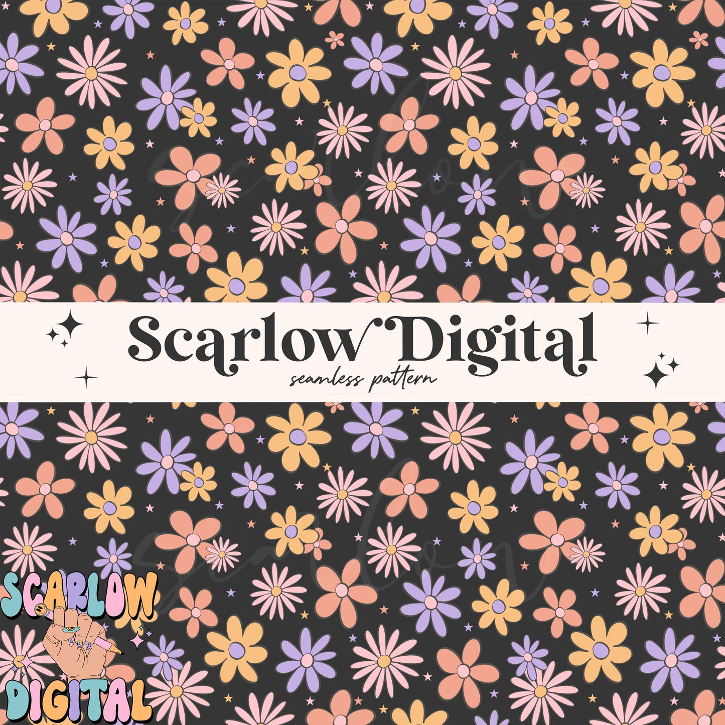 Flowers Seamless Pattern Digital Design Download, trendy seamless paper, floral seamless file, girl digital paper, girl designs, spring png