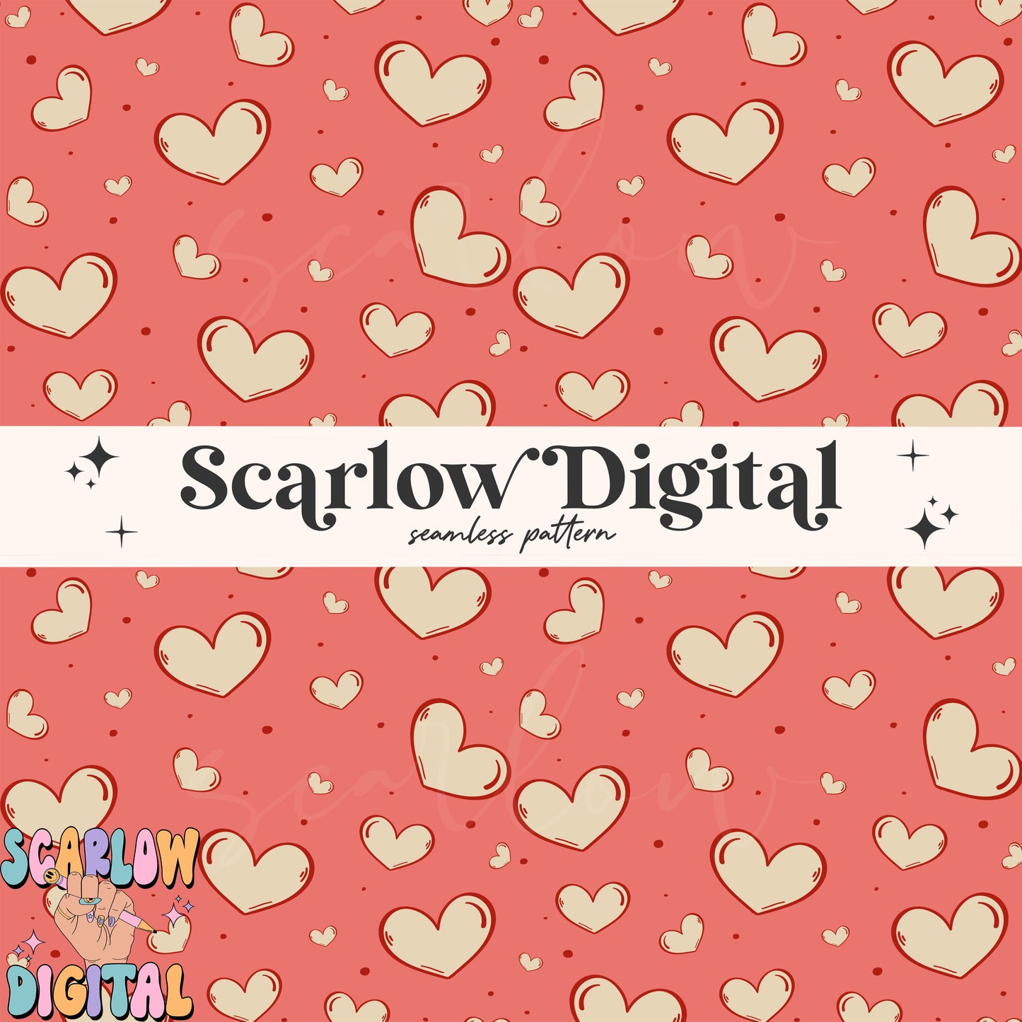 Hearts Seamless Pattern-Valentine's Day Sublimation Digital Design Download-vday seamless patterns, cute hearts seamless pattern designs