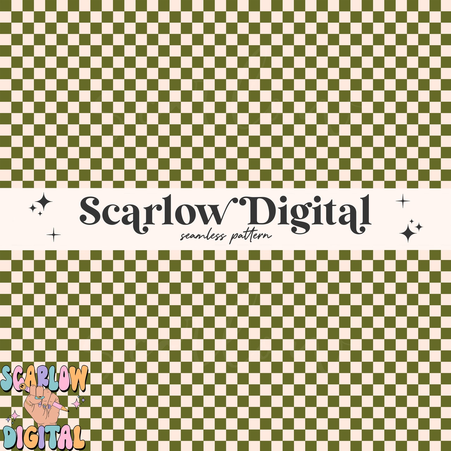 Green Checkers Seamless Pattern-St Patrick's Day Digital Design Download-checkers digital paper, retro seamless file, lucky seamless file