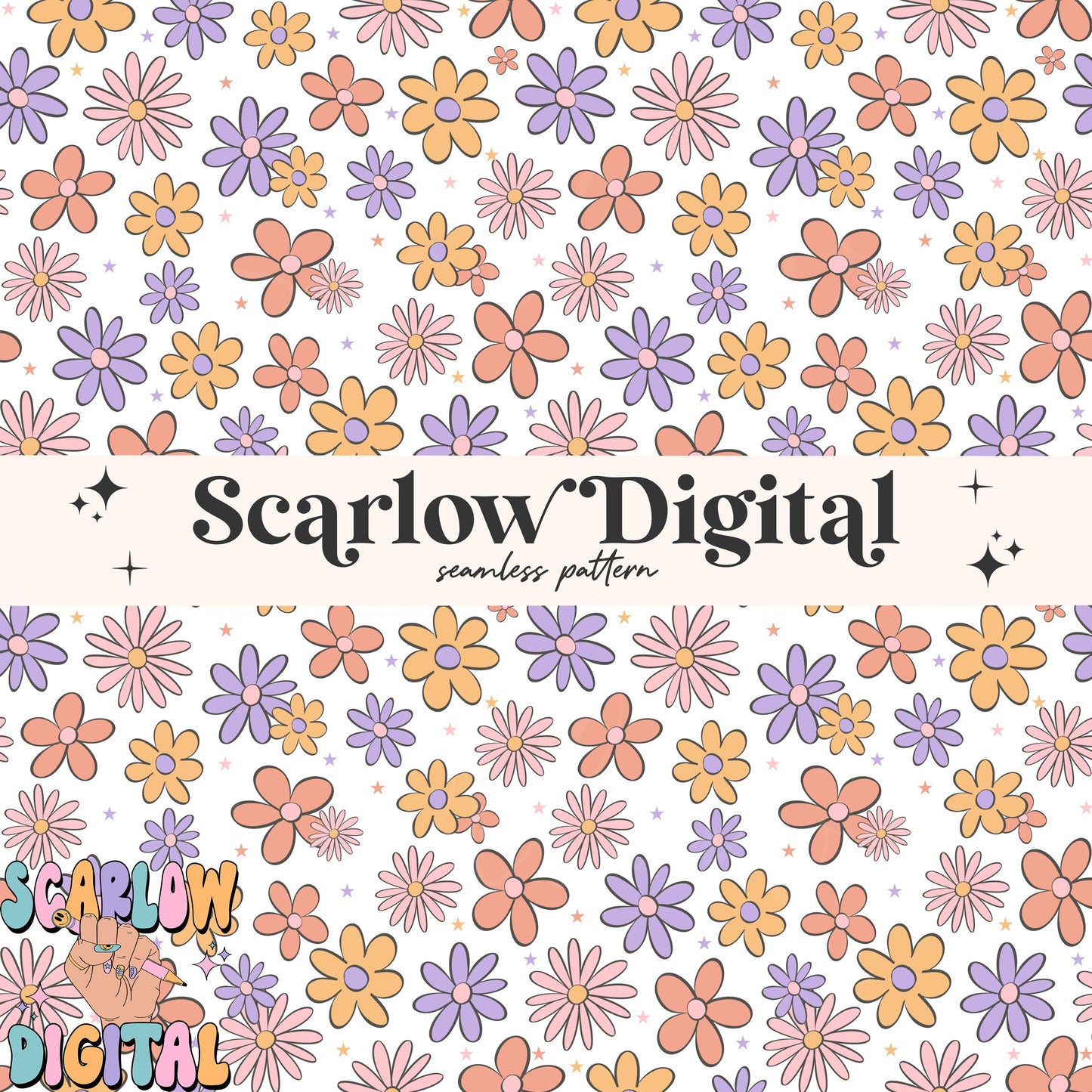 Flowers Seamless Pattern Digital Design