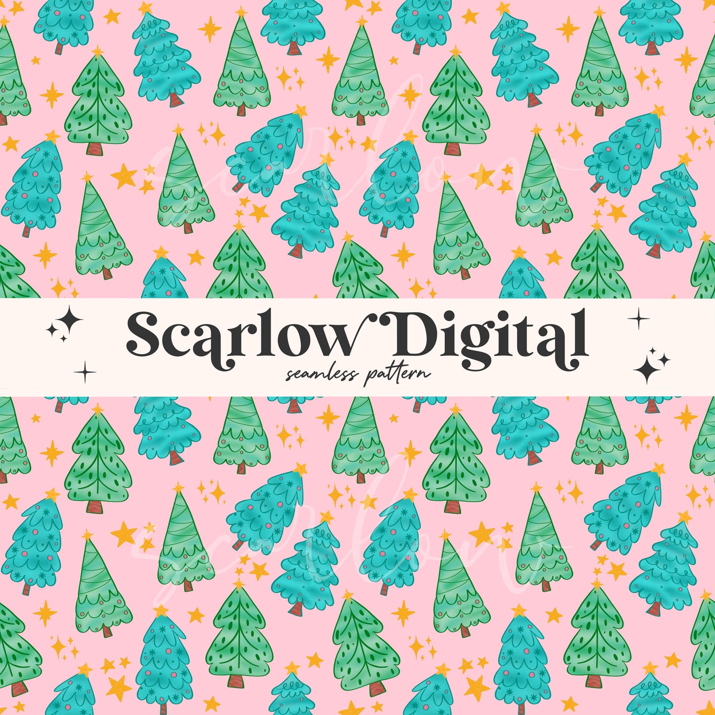 Christmas Trees Seamless Pattern Sublimation Digital Design Download, christmas seamless, girl christmas seamless, pastel christmas seamless