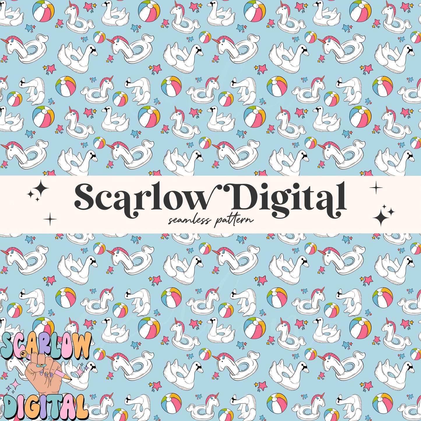 Pool Floats Seamless Pattern