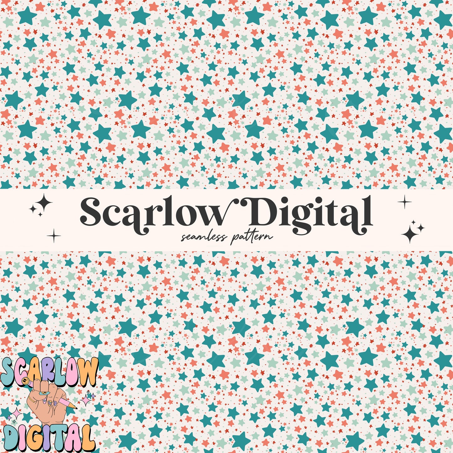 Patriotic Stars Seamless Pattern