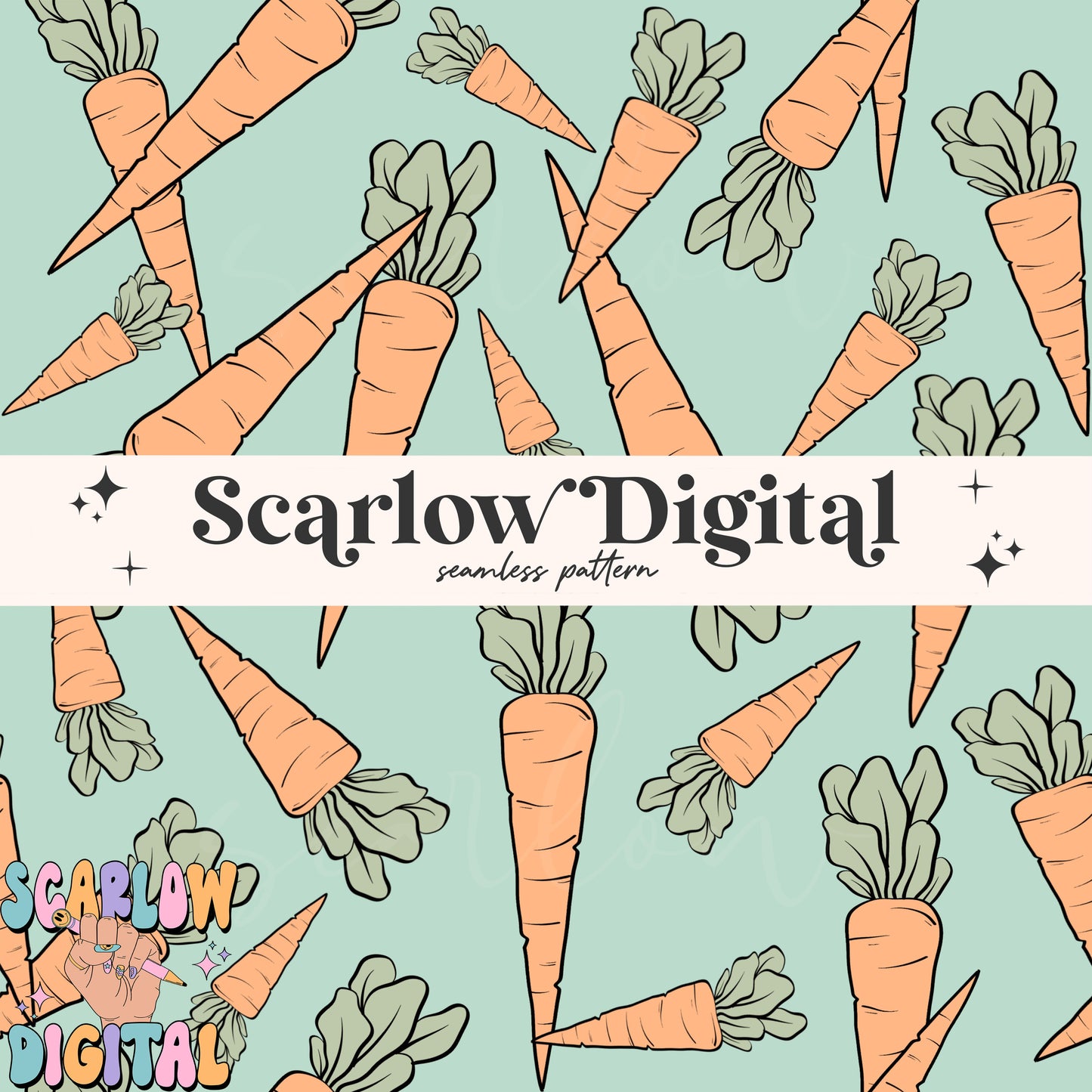Carrots Seamless Pattern-Easter Sublimation Digital Design Download-boy easter seamless pattern, seamless files for boys, boy easter designs