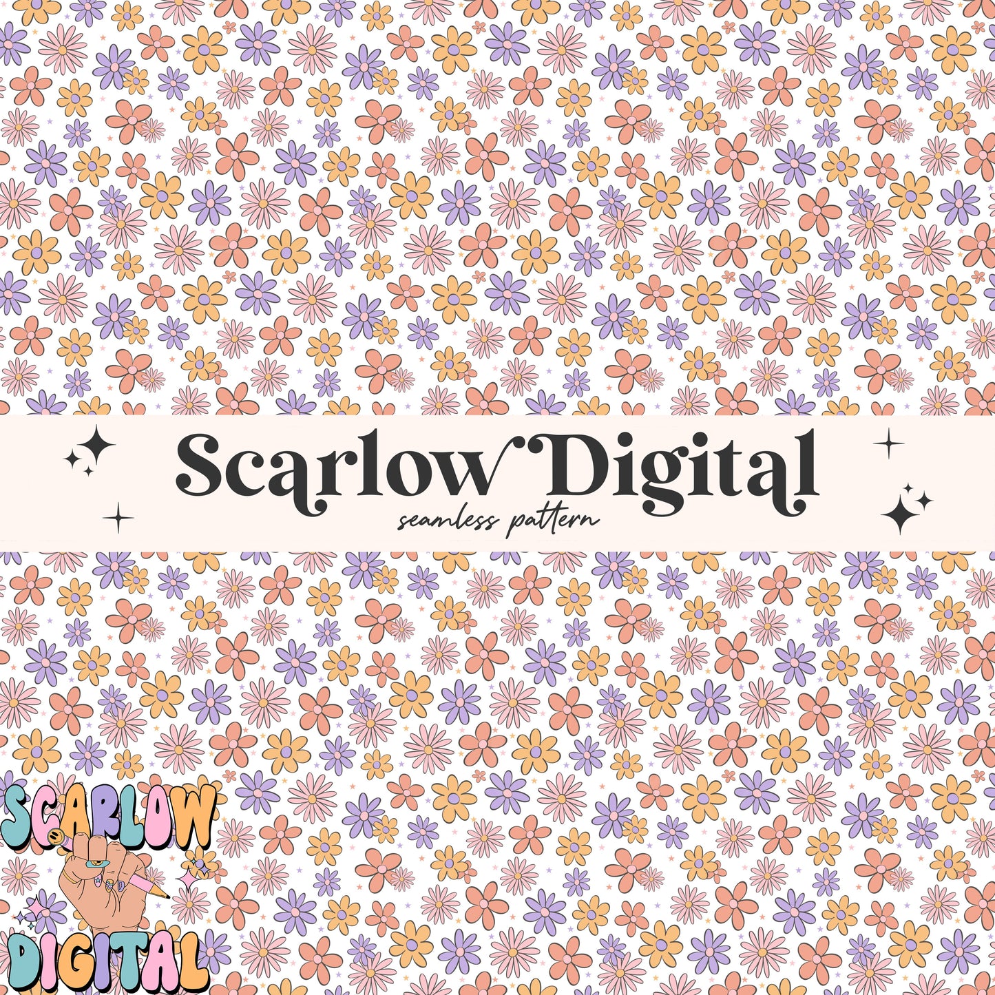 Flowers Seamless Pattern Digital Design