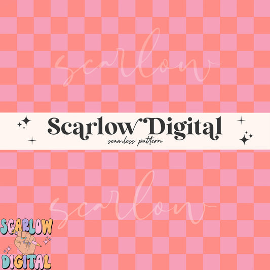 Checkered Seamless Pattern-Valentine's Day Sublimation Digital Design Download-girly checkers seamless, rocker seamless, retro seamless