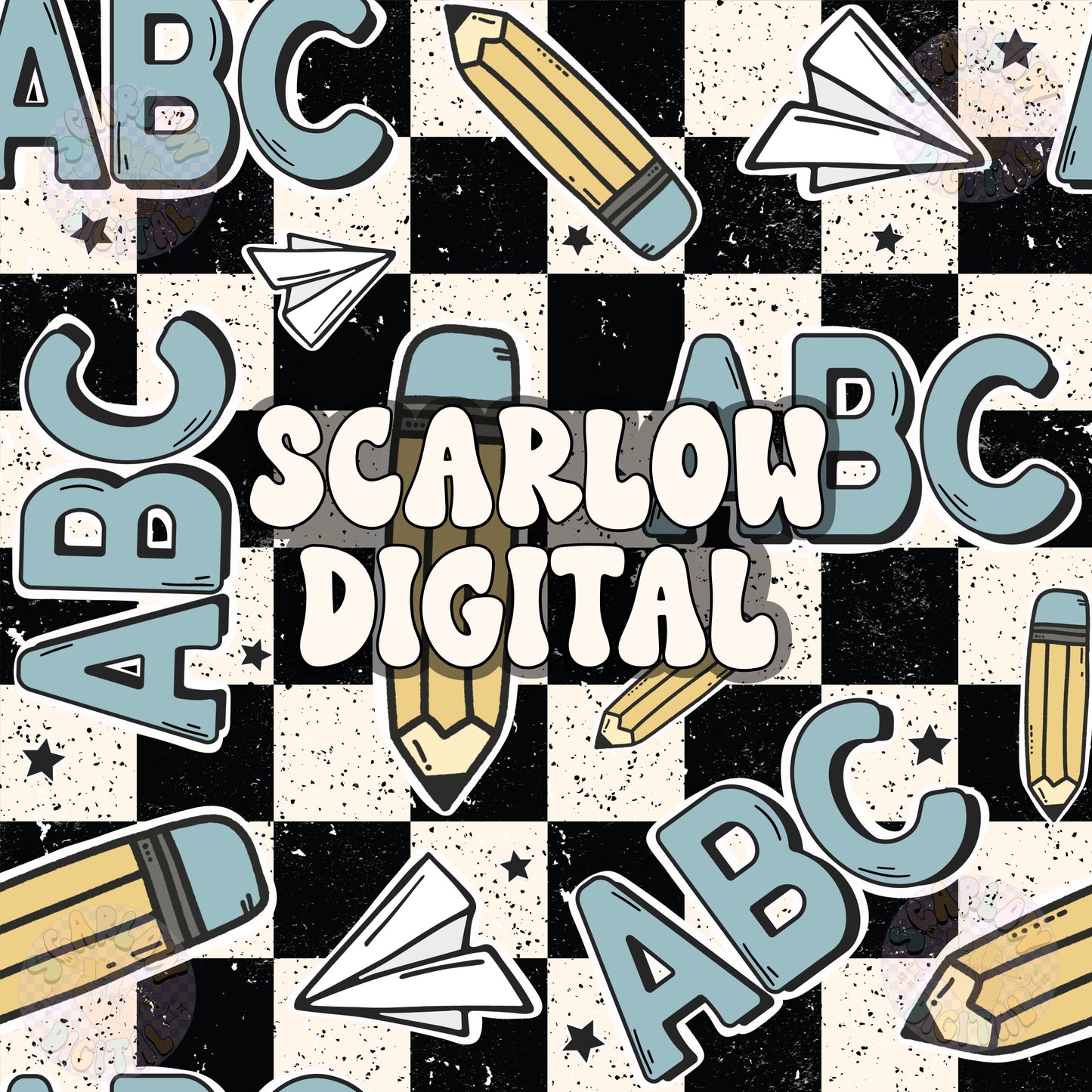 Back to School Seamless Pattern Digital Design