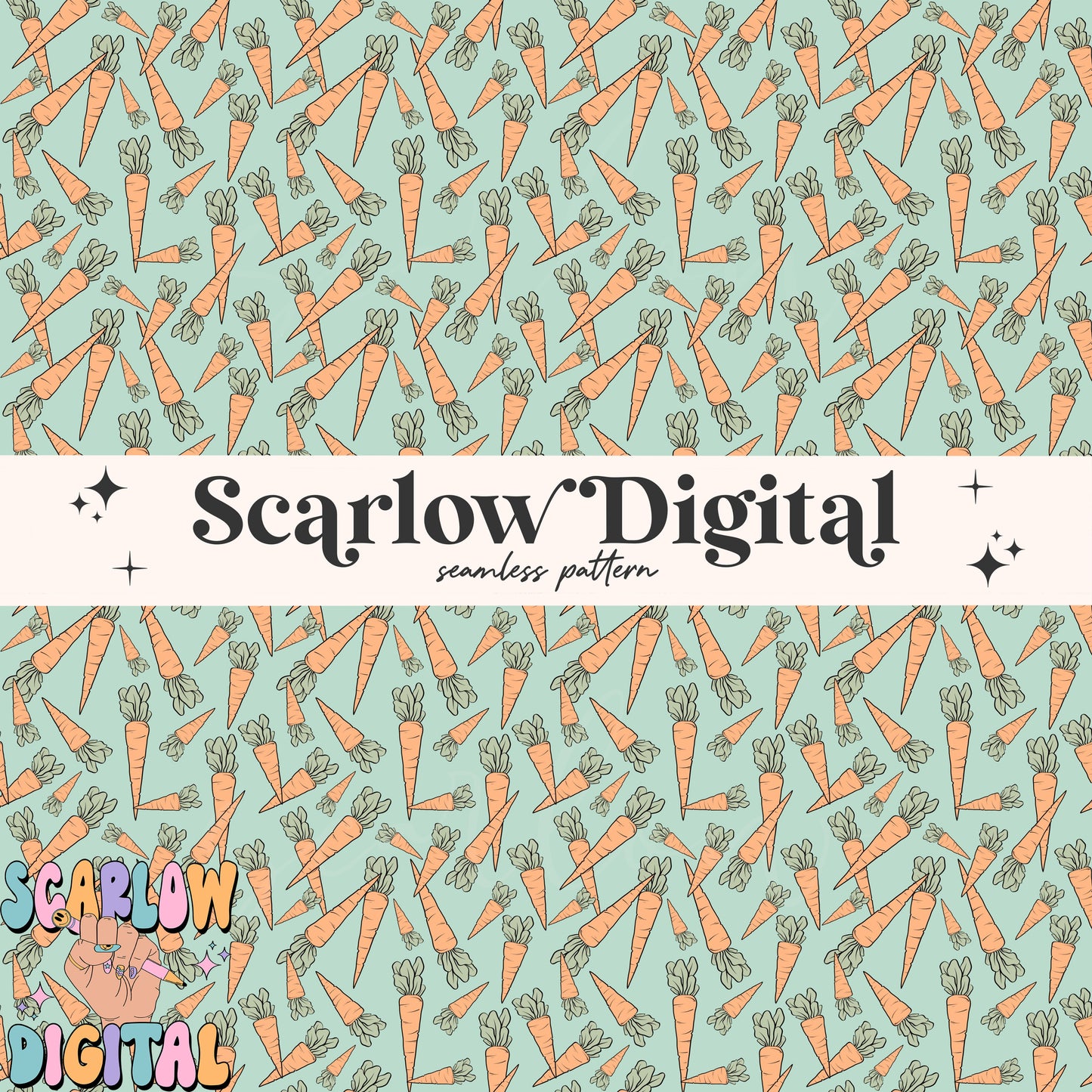 Carrots Seamless Pattern-Easter Sublimation Digital Design Download-boy easter seamless pattern, seamless files for boys, boy easter designs