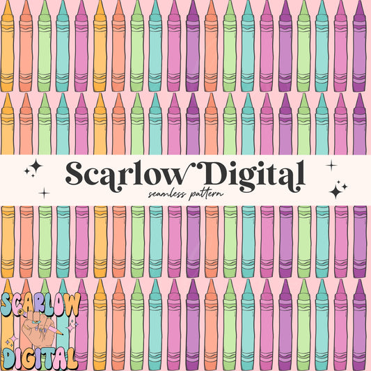Crayons Seamless Pattern Digital Design