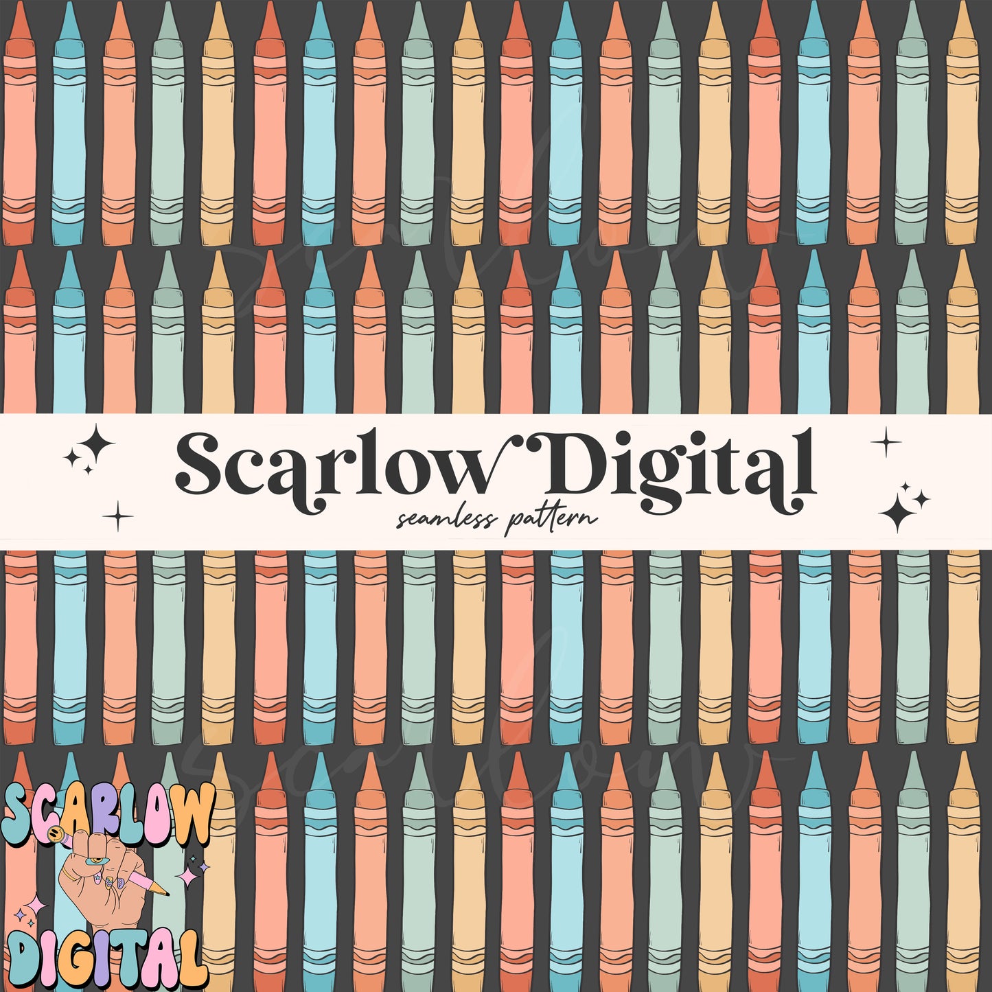 Crayons Seamless Pattern Digital Design Download, back to school digital paper, boy school seamless print, colorful teacher seamless designs