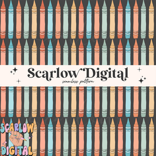 Crayons Seamless Pattern Digital Design Download, back to school digital paper, boy school seamless print, colorful teacher seamless designs