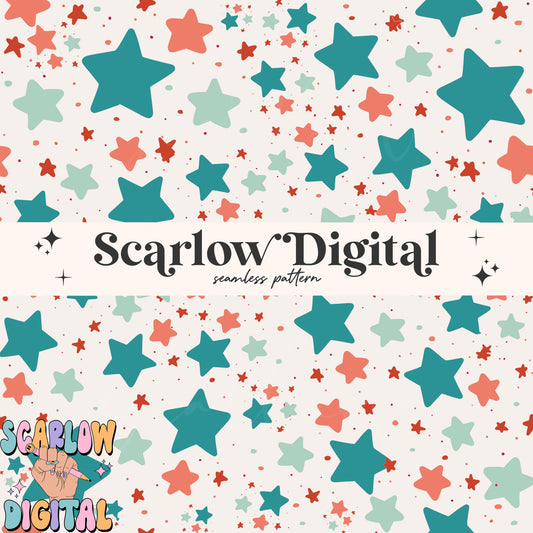 Patriotic Stars Seamless Pattern