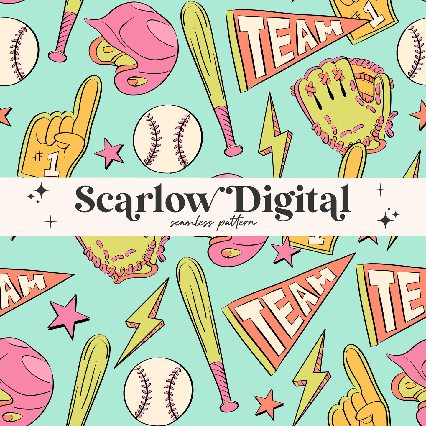 Baseball Seamless Pattern Sublimation Digital Design Download, softball seamless file, sports seamless pattern, baseball seamless pattern
