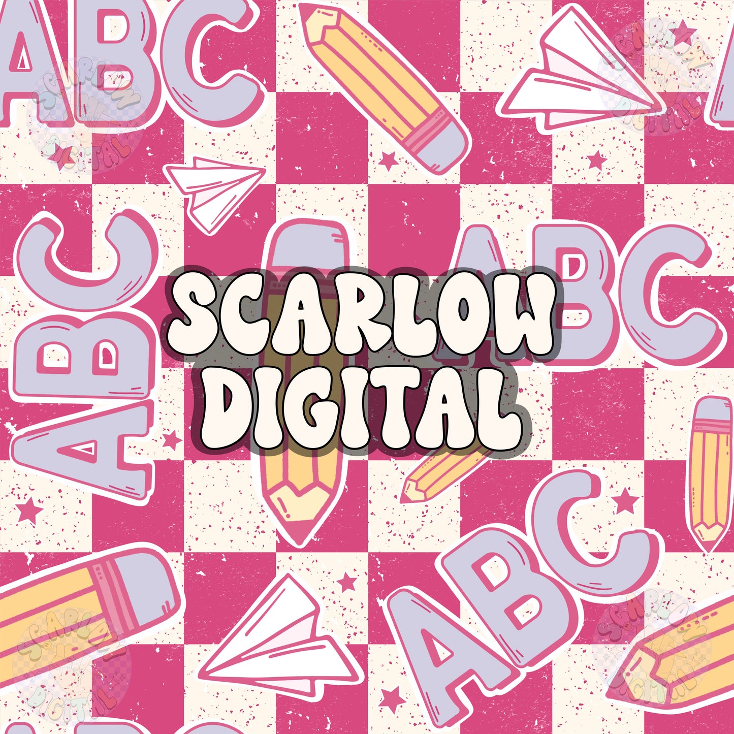 Back to School Seamless Pattern Digital Design