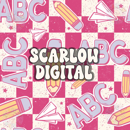 Back to School Seamless Pattern Digital Design