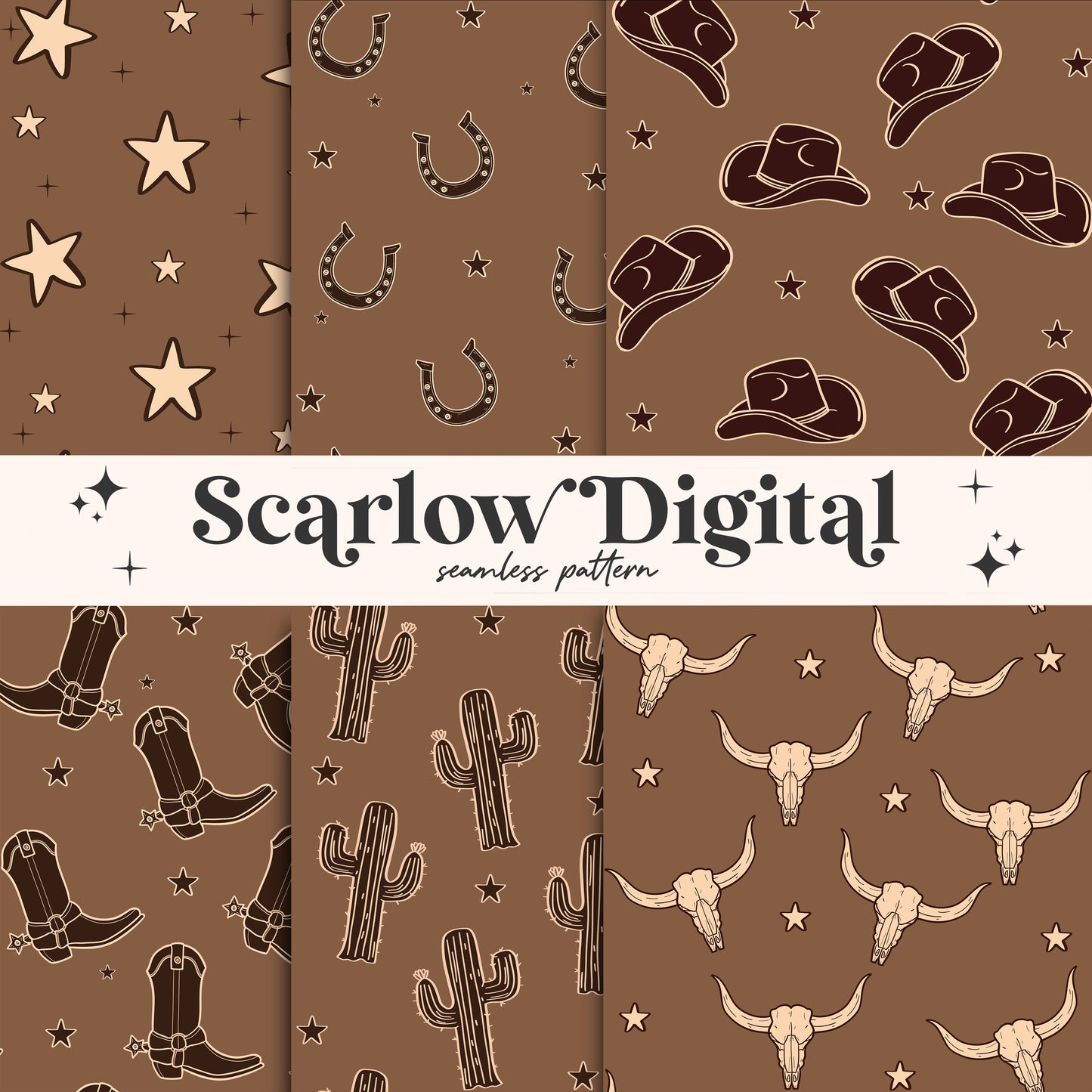 Western Seamless Pattern Bundle, southwest surface patterns, sublimation bundles, cowboy seamless file, simple seamless file, boy seamless