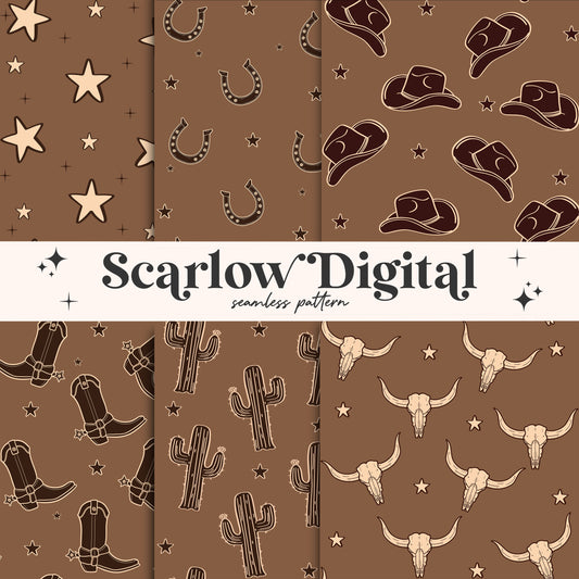 Western Seamless Pattern Bundle, southwest surface patterns, sublimation bundles, cowboy seamless file, simple seamless file, boy seamless
