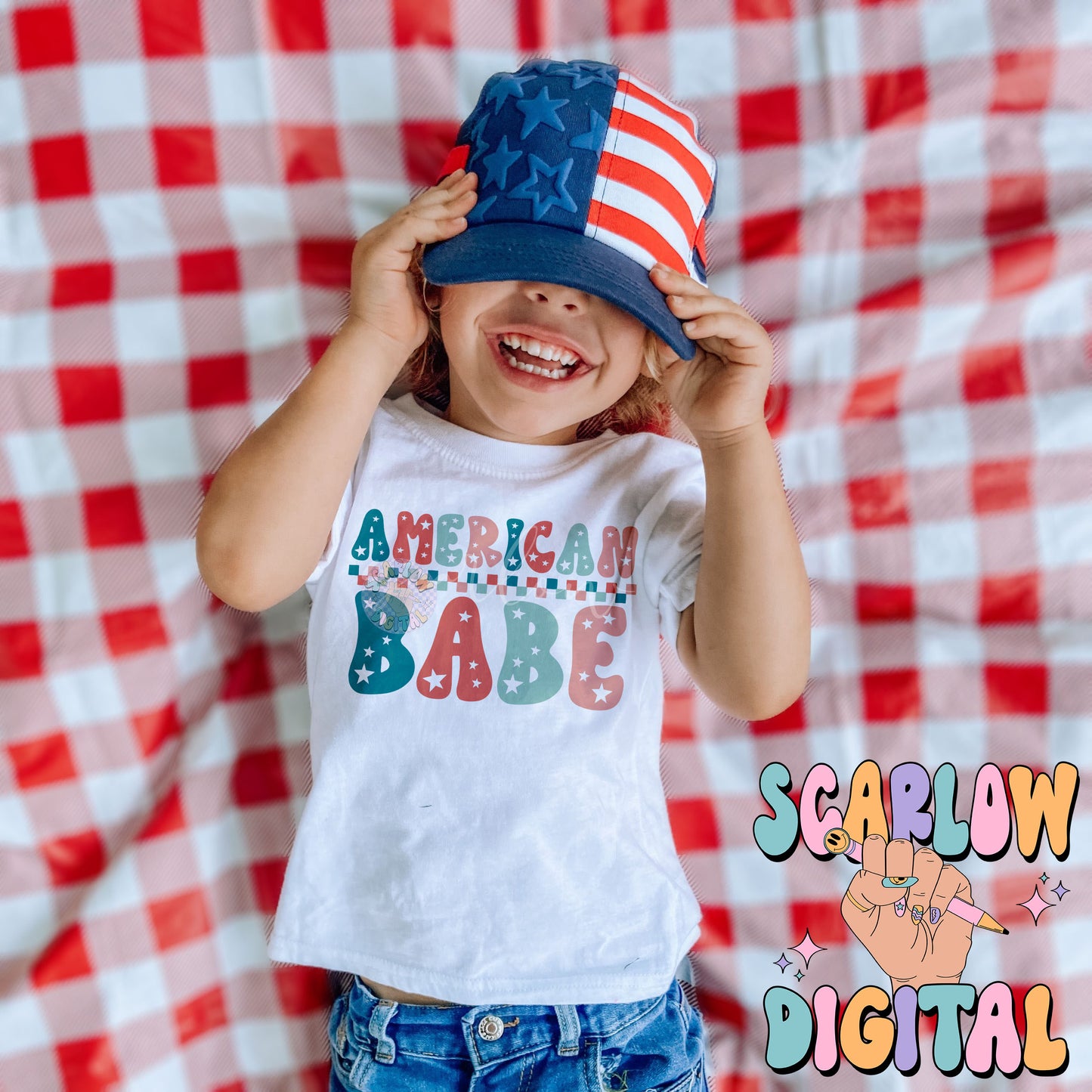 American Babe PNG-Fourth of July PNG Digital Design