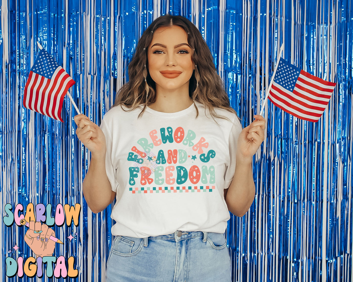 Fireworks and Freedom PNG-Fourth of July Sublimation Digital Design Download-patriotic png, stars png, red white blue png, USA png designs