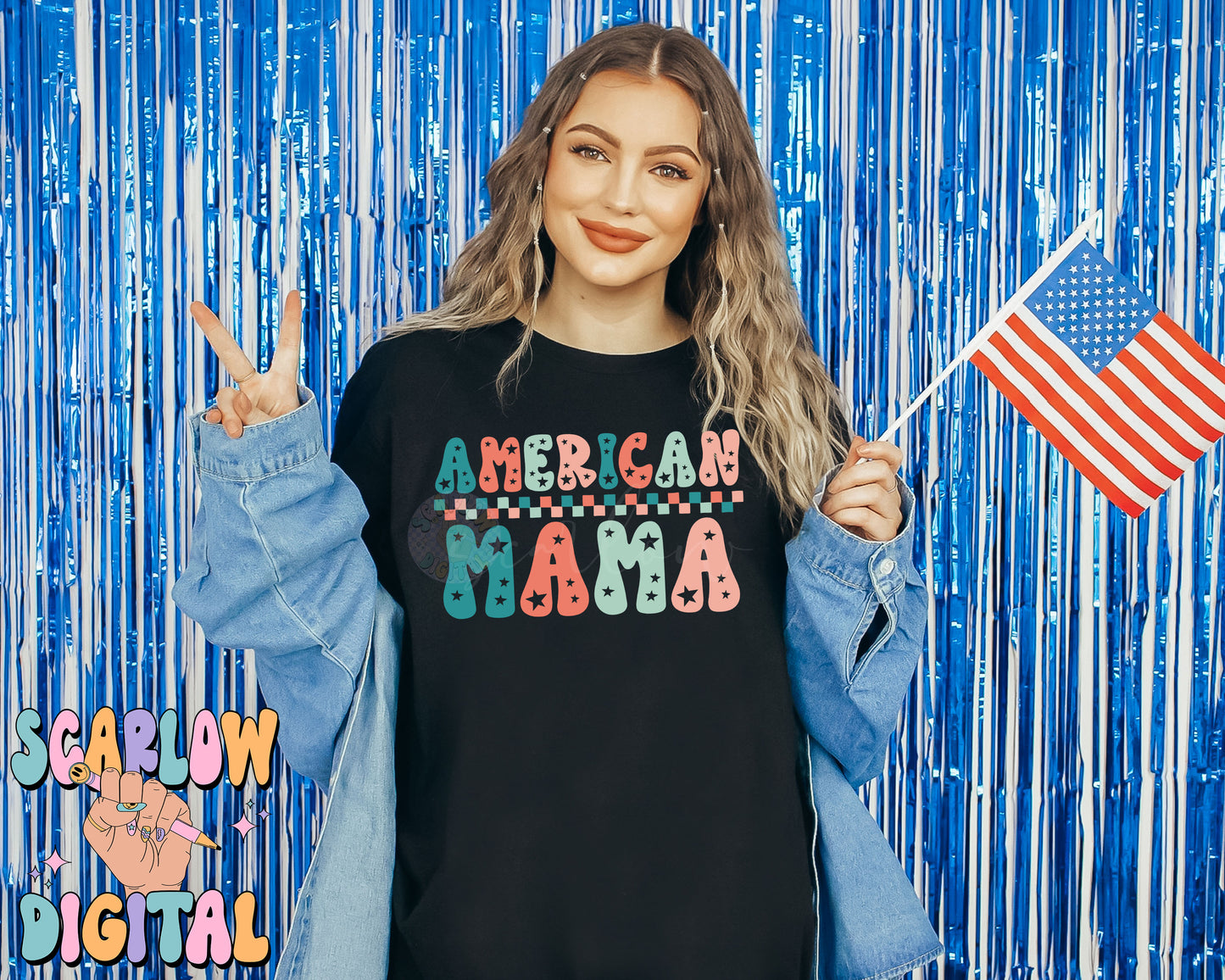 American Mama PNG-Fourth of July PNG Digital Design