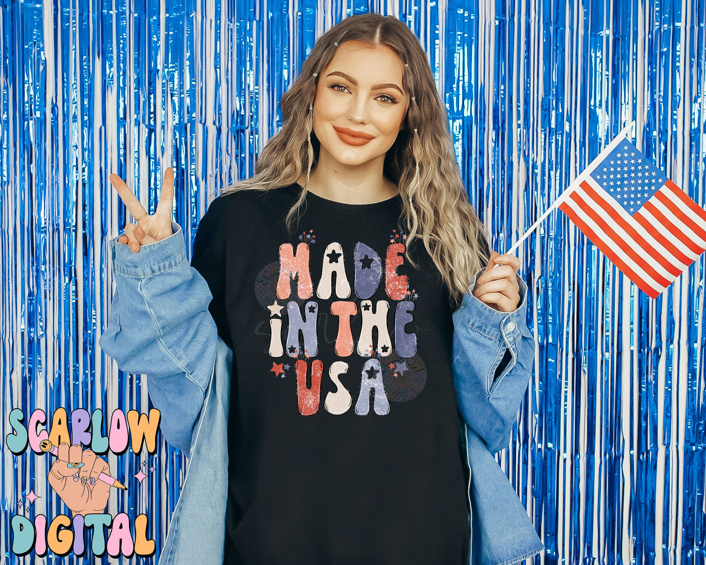 Made in the USA PNG-July 4th Digital Design