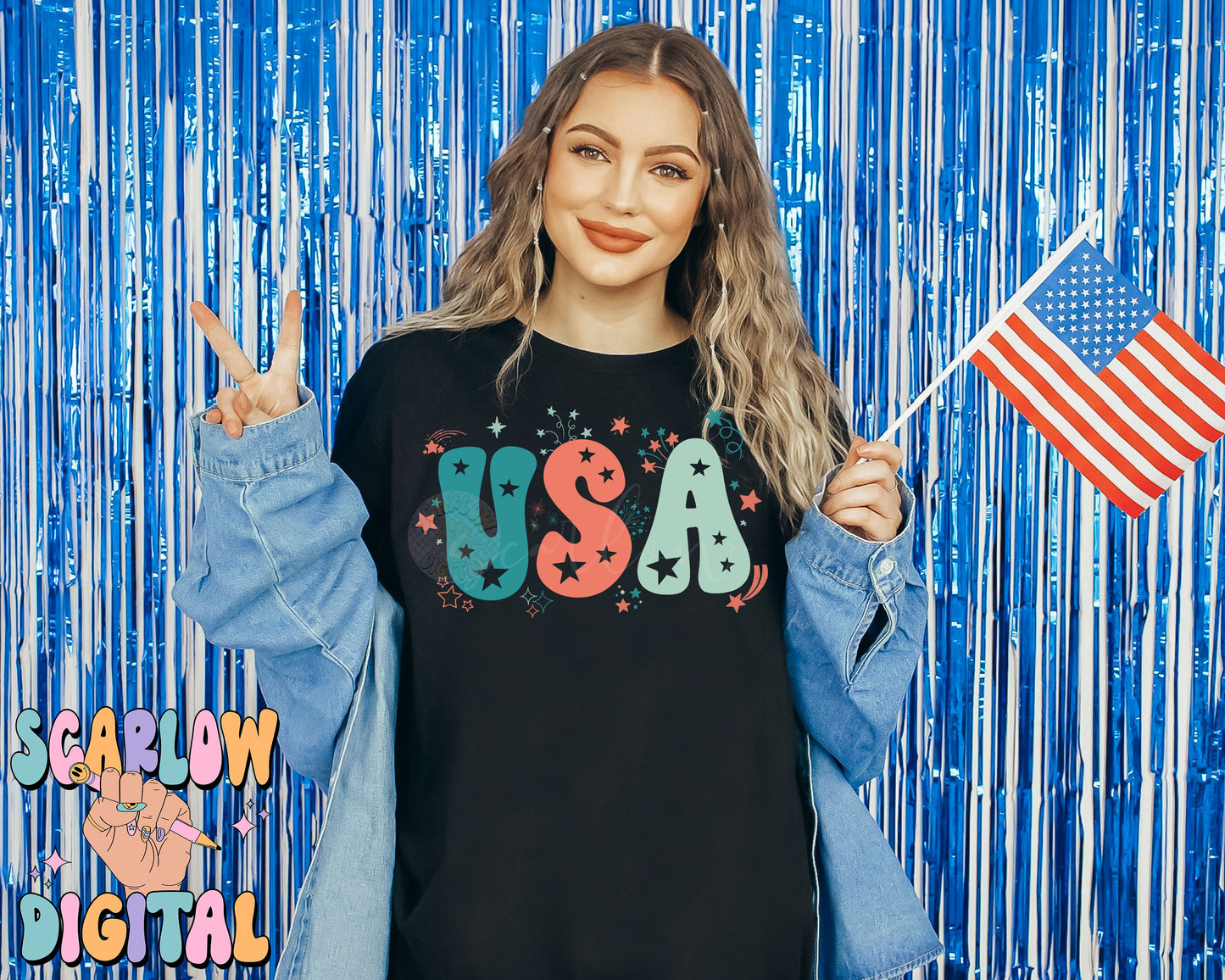 USA PNG-Fourth of July Sublimation Digital Design Download-stars png, american png, patriotic png, july 4th png, simple july 4th png designs