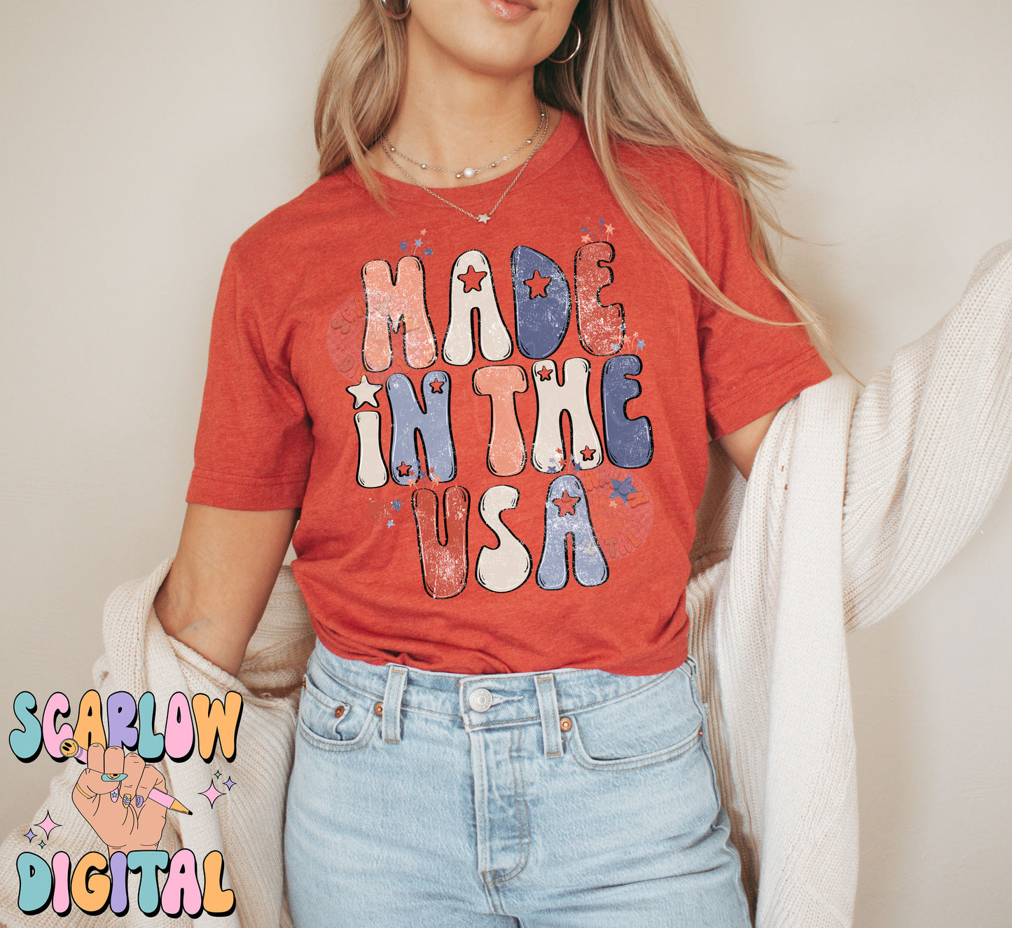 Made in the USA PNG-July 4th Digital Design