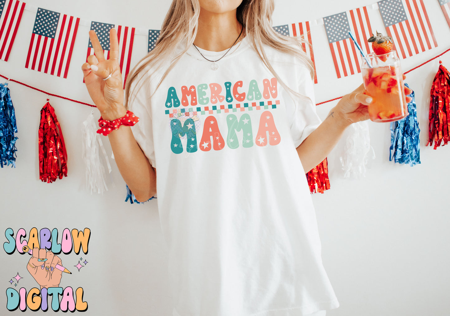 American Mama PNG-Fourth of July PNG Digital Design
