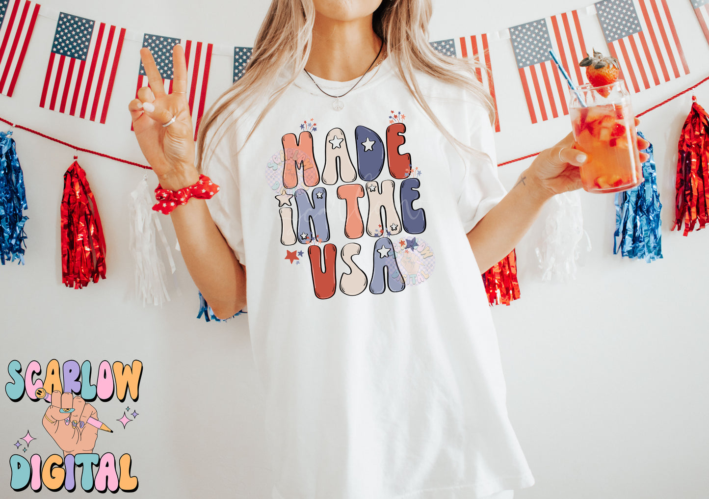 Made in the USA PNG-July 4th Digital Design