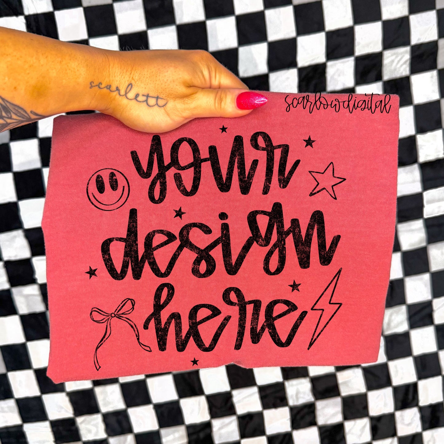 Comfort Colors Crimson Tshirt Mockup