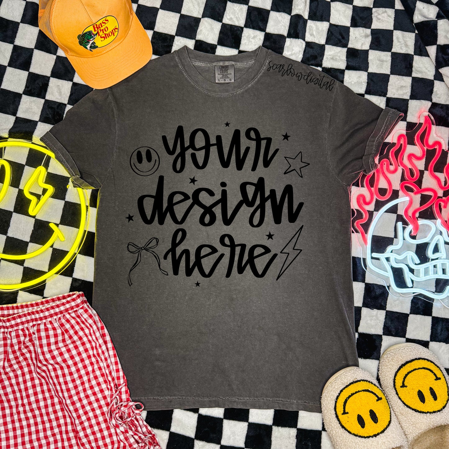 Comfort Colors Pepper Tshirt Mockup