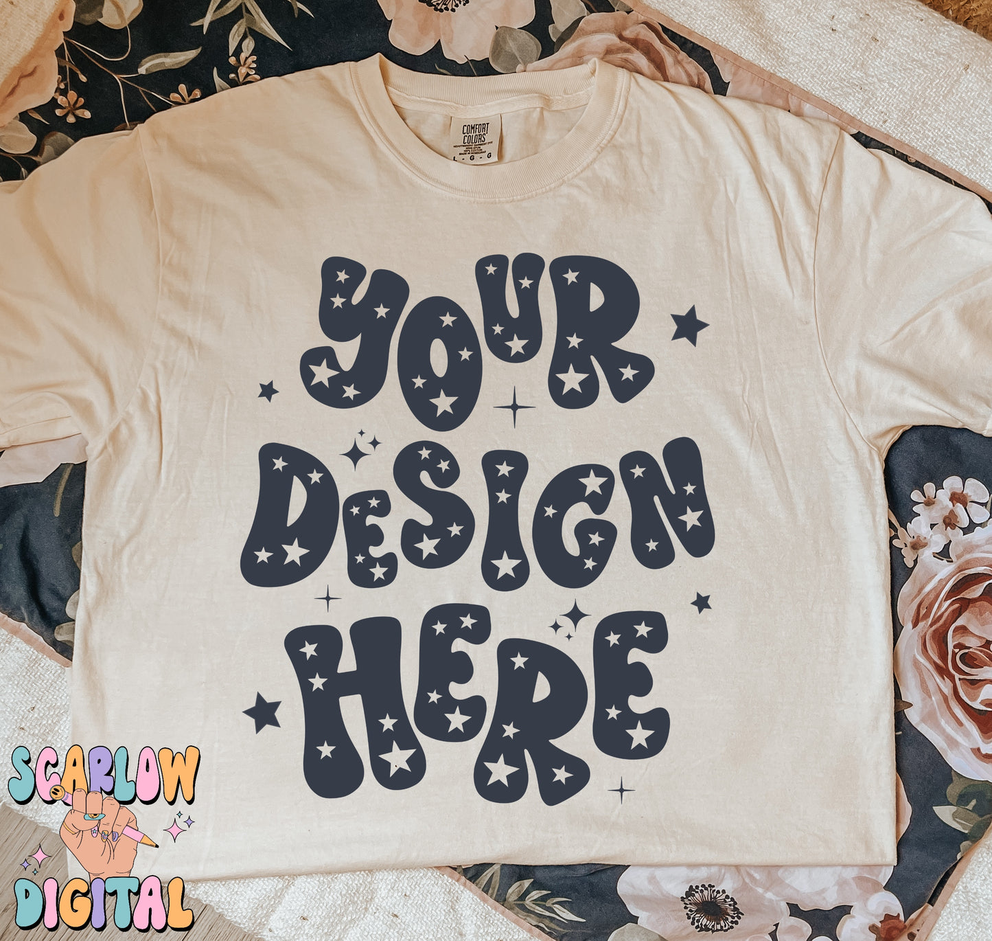 Comfort Colors 1717 Off White Tshirt Mockup, cc mockup, model mockups, studio mockup, trendy mockup, boho tshirt mockup, fun tshirt mockups