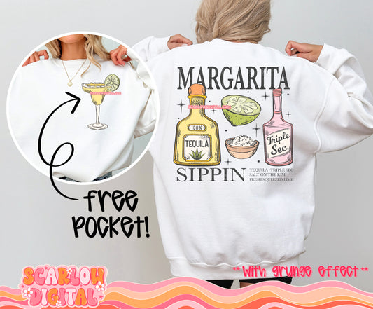 Margarita Sippin' Front and Back PNG Digital Design