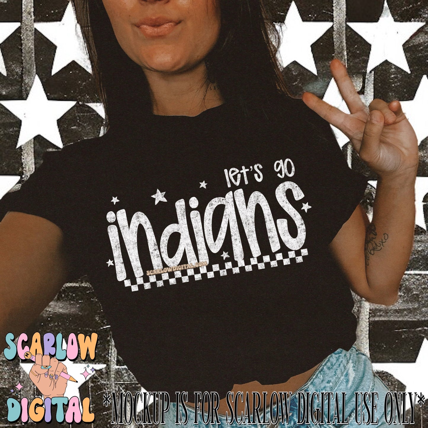 Let's Go Indians PNG Digital Design