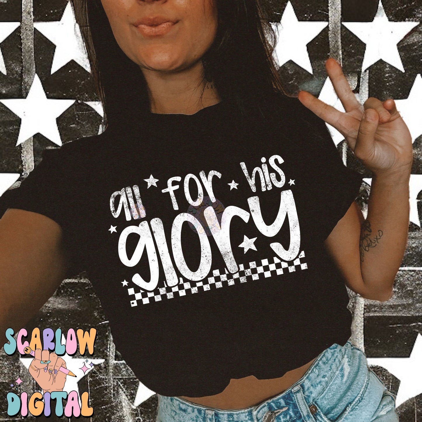 All For His Glory PNG Digital Design