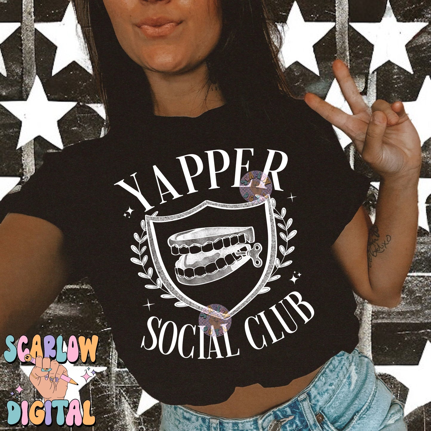 Yapper Social Club PNG Digital Design Download, funny png, talkative png, adult humor png, sarcastic png, png for adults, single color png