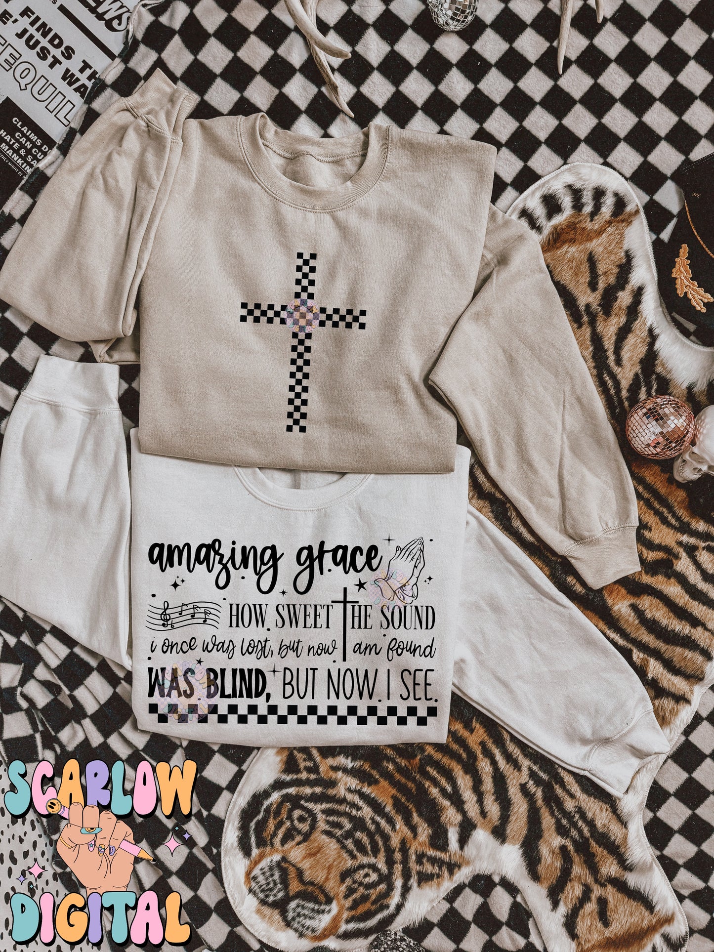 Amazing Grace Front and Back PNG Bundle Digital Design