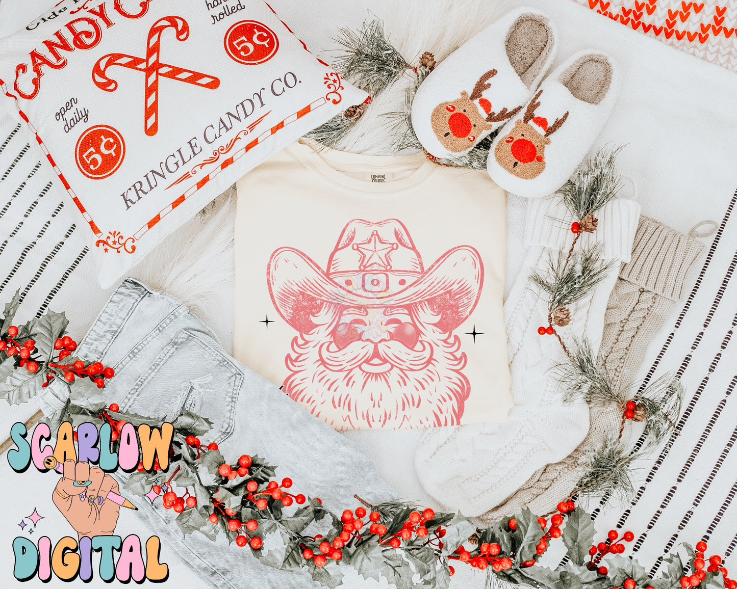 Ho Ho Howdy PNG Digital Design Download, vintage christmas png, santa claus png, country christmas designs, christmas prints, vintage prints
