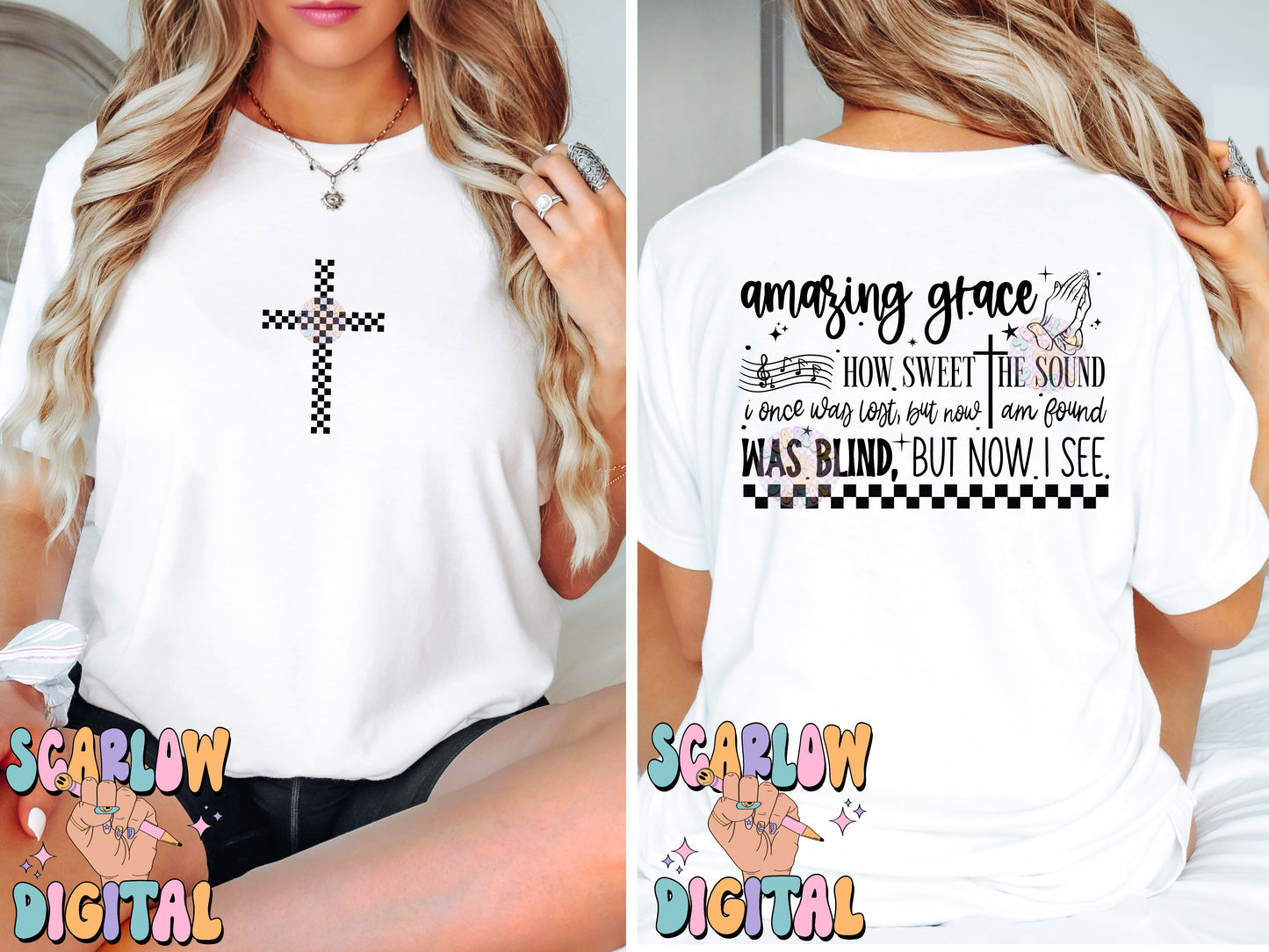 Amazing Grace Front and Back PNG Bundle Digital Design