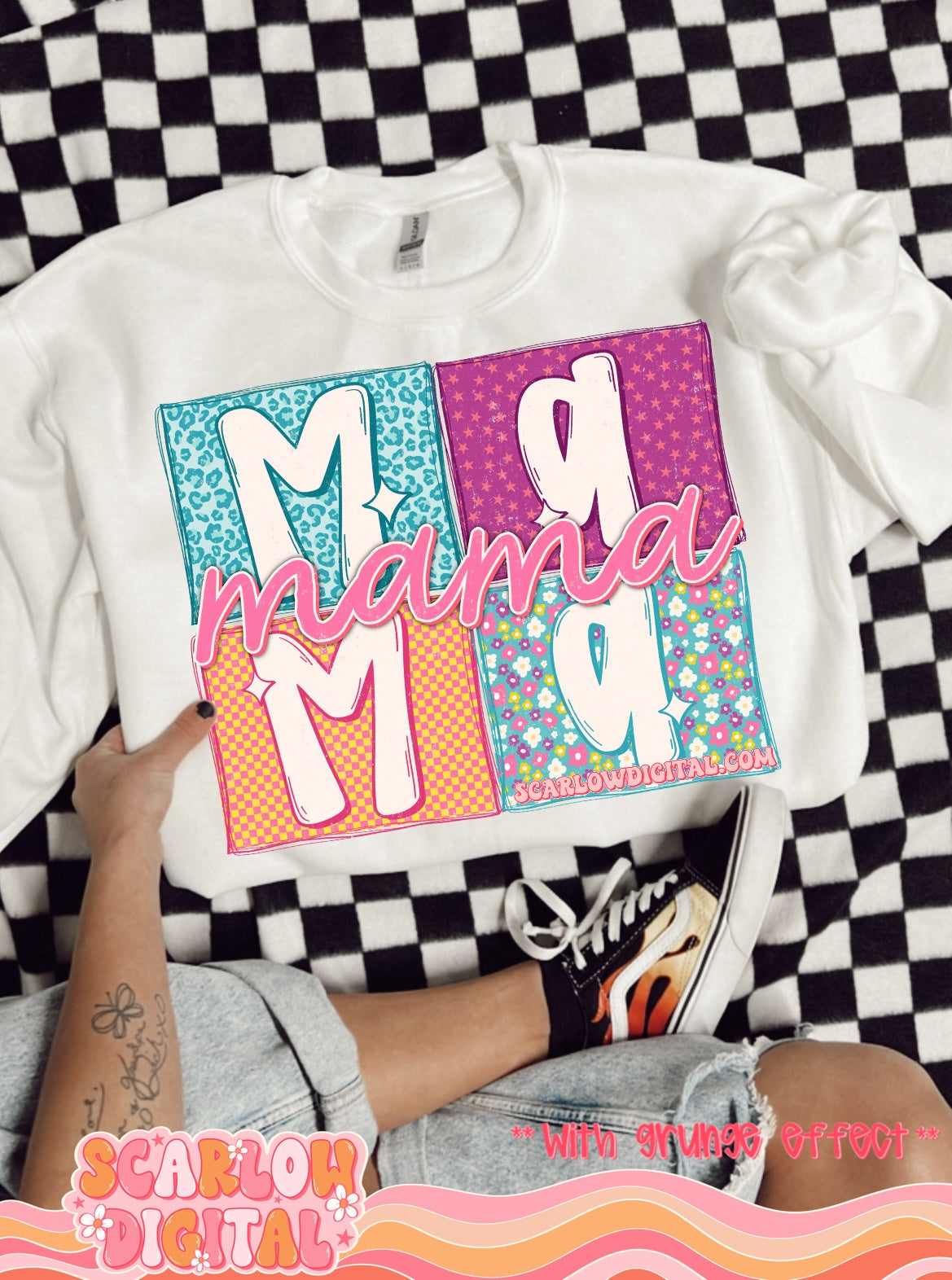 Retro Mama PNG Digital Design