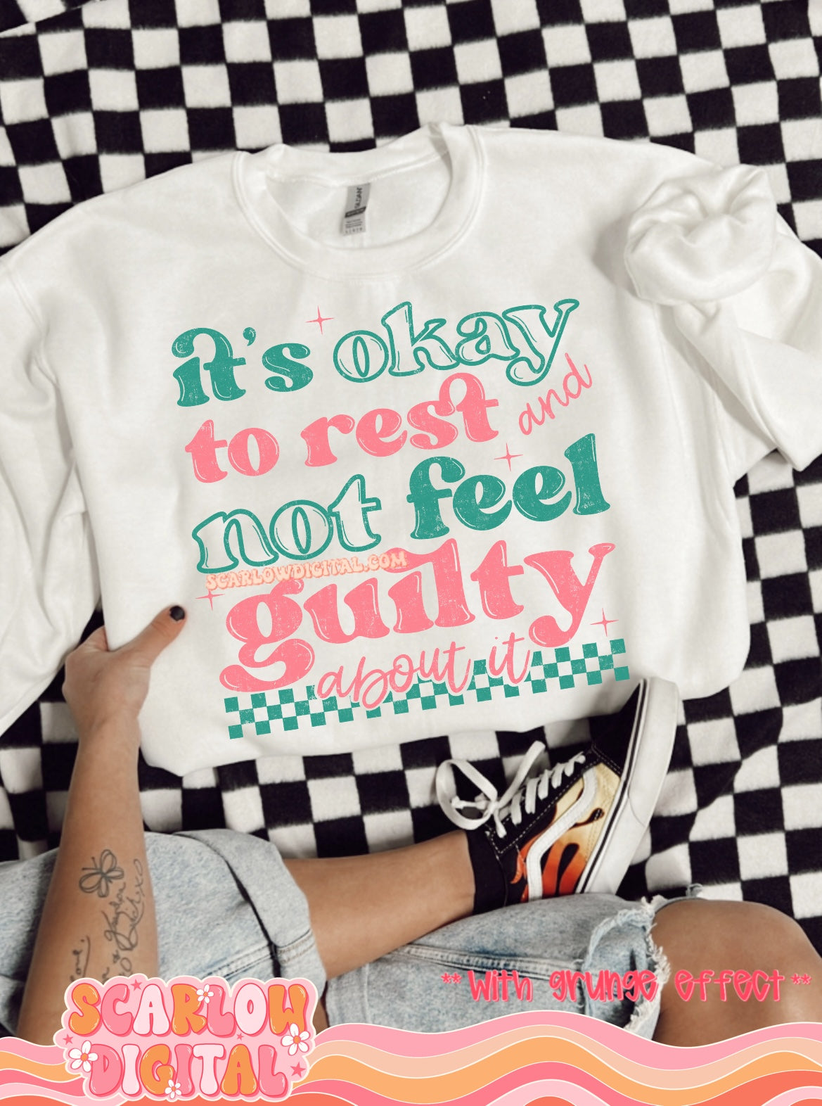 It's Okay to Rest And Not Feel Guilty About it PNG Digital Design