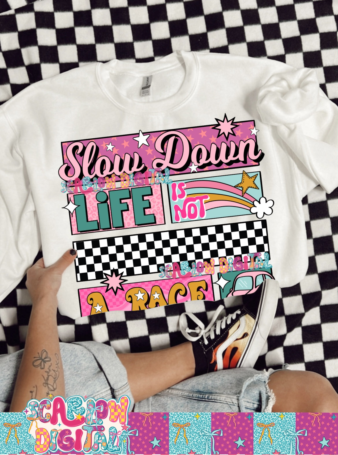 Slow Down Life is Not a Race PNG Digital Design