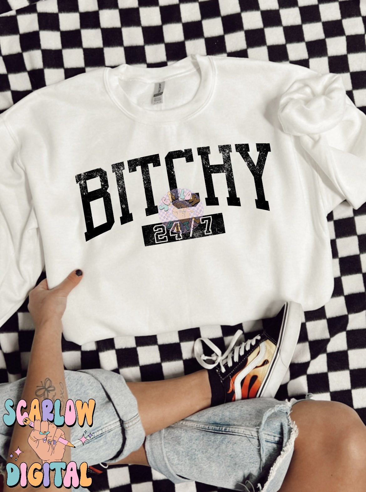 Bitchy 24/7 PNG Digital Design Download, adult humor png, snarky png, single color png, trendy designs, svg designs, funny png designs