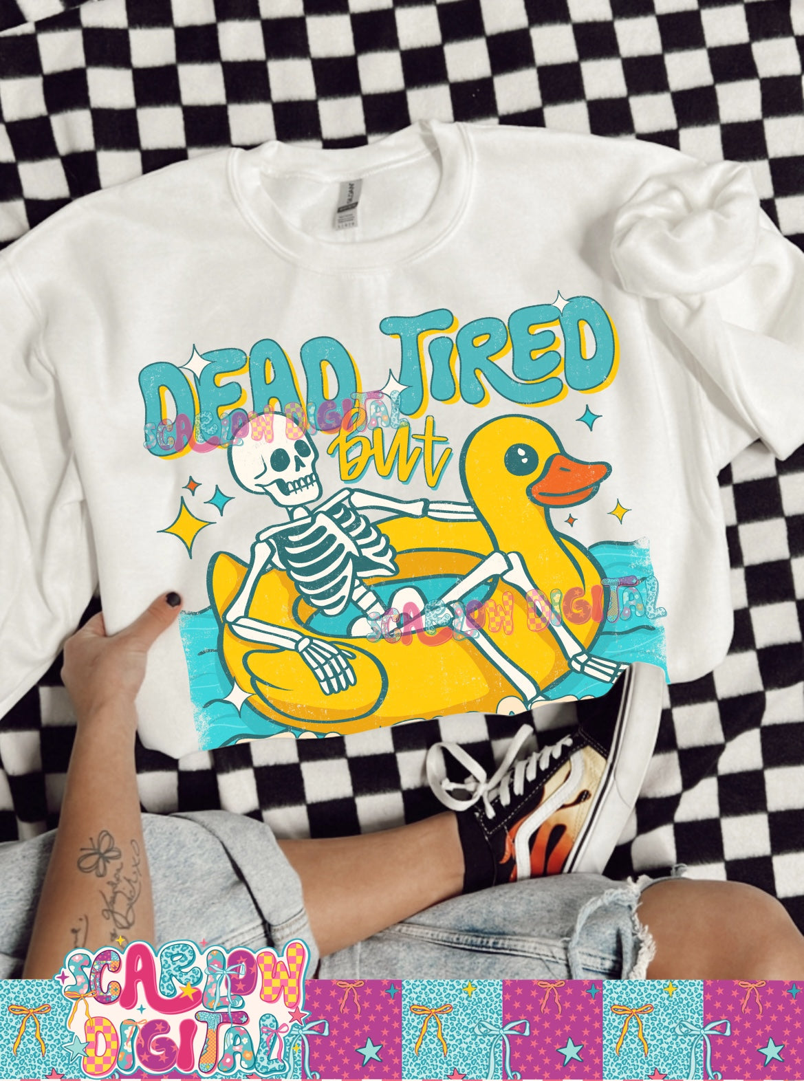 Dead Tired but Still Floatin' PNG Digital Design