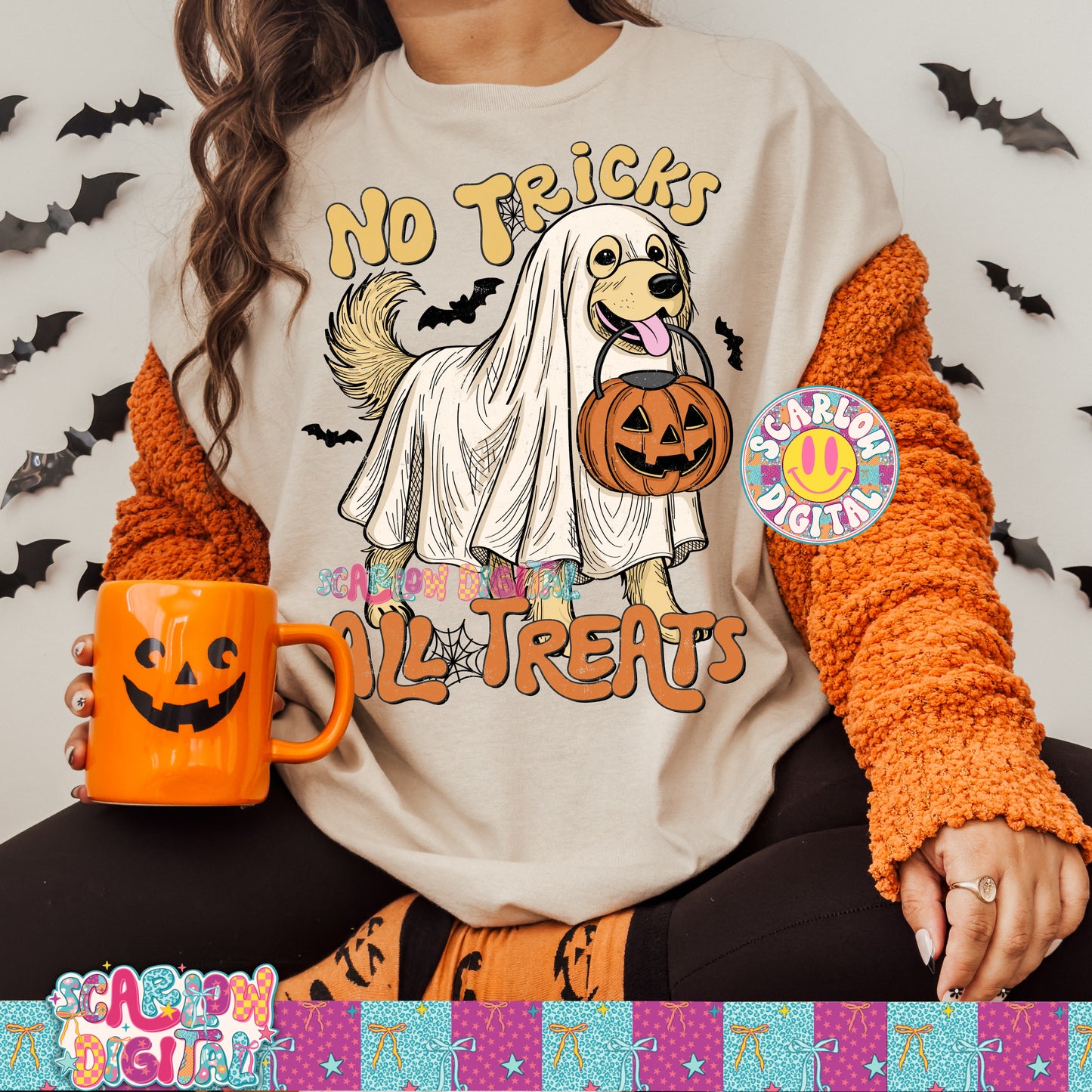 No Tricks All Treats PNG Digital Design