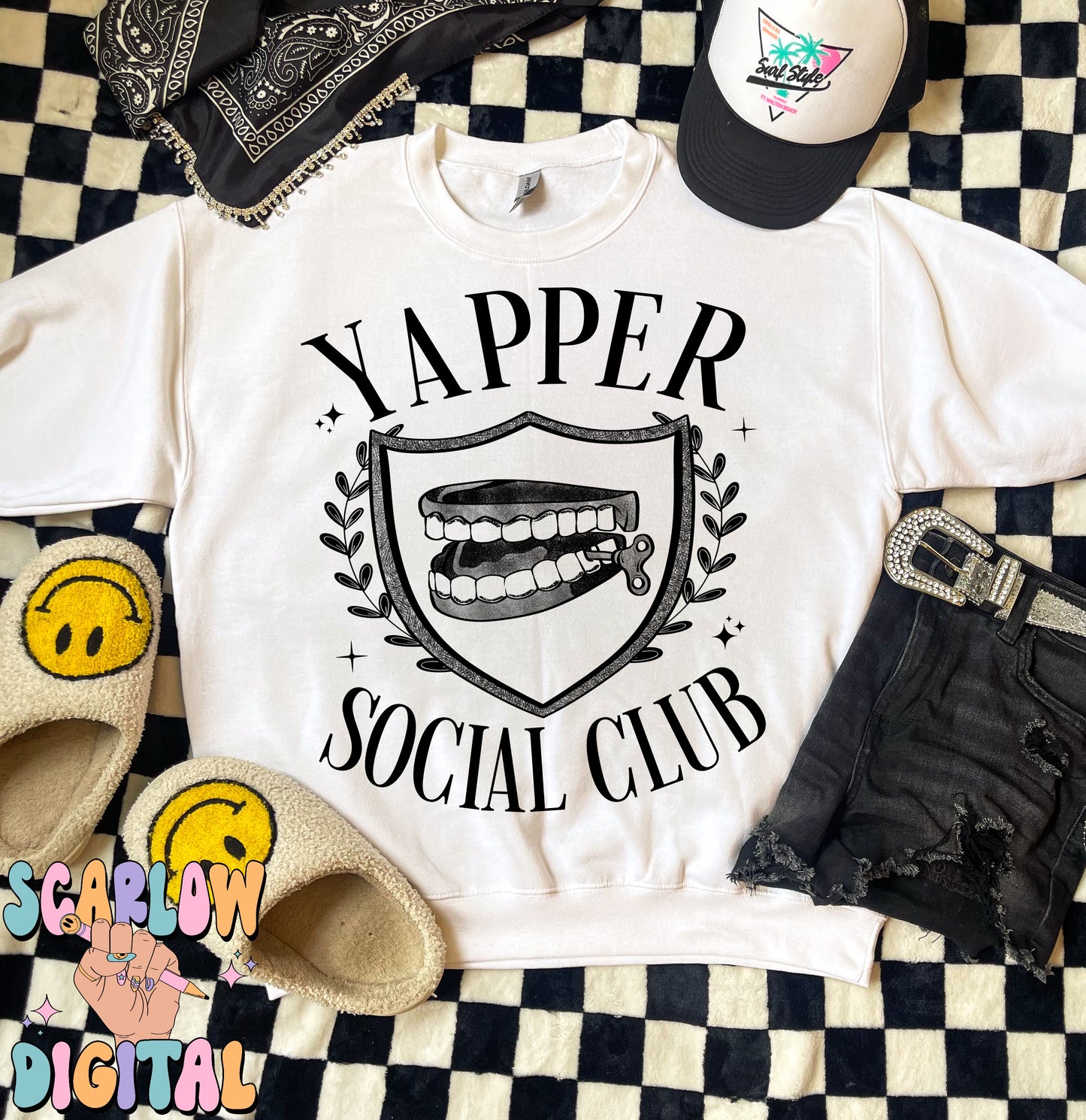 Yapper Social Club PNG Digital Design Download, funny png, talkative png, adult humor png, sarcastic png, png for adults, single color png